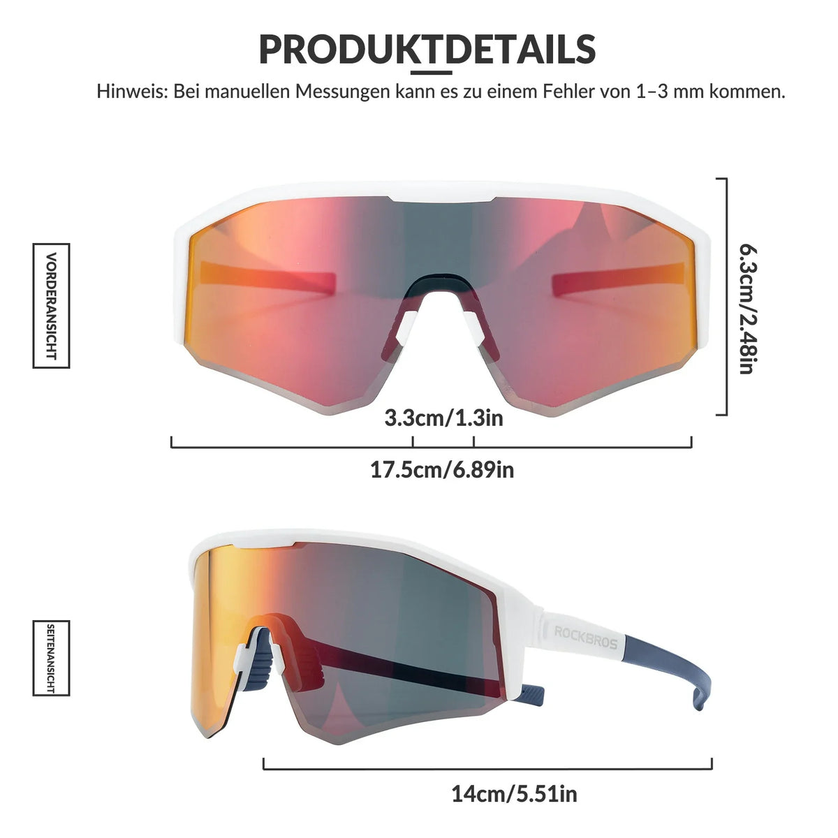 ROCKBROS Gafas de sol polarizadas para bicicleta con patillas ajustables