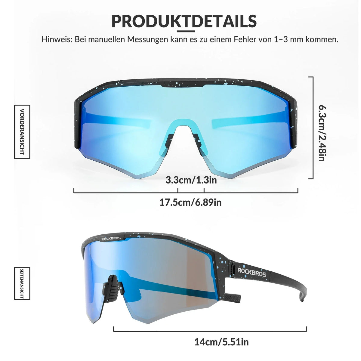 ROCKBROS Gafas de sol polarizadas para bicicleta con patillas ajustables