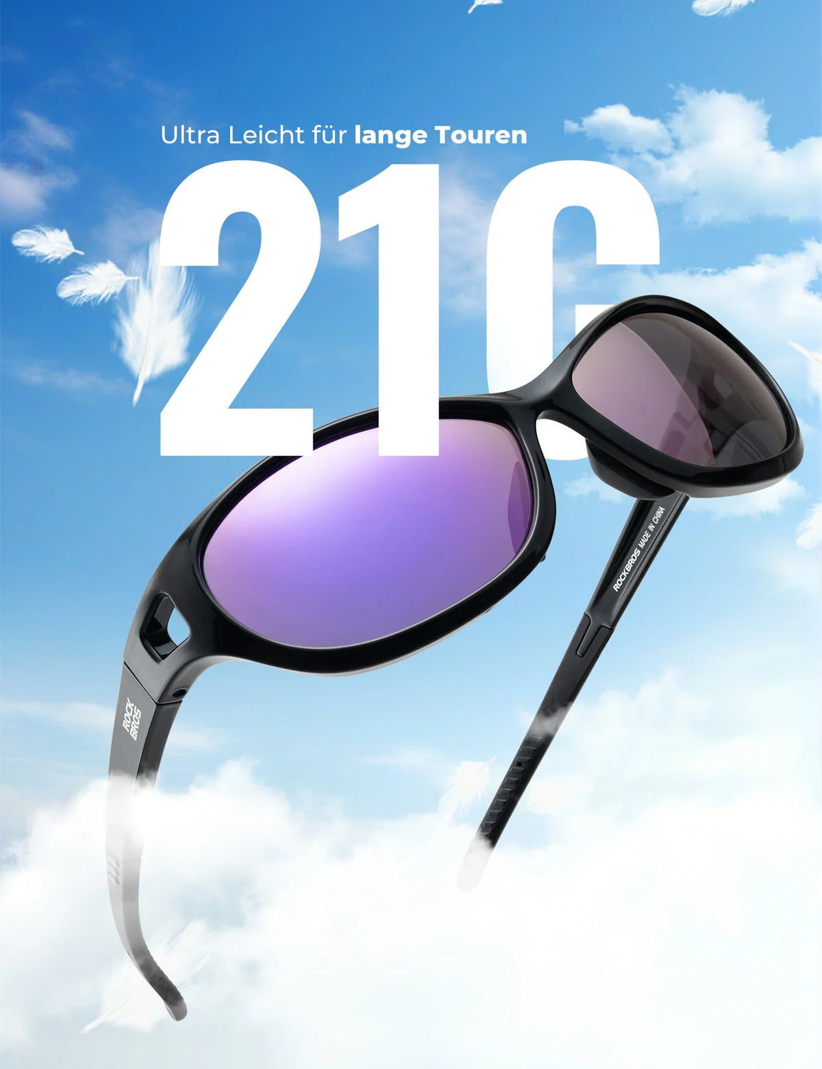 ROCKBROS Gafas de Sol Deportivas Polarizadas SP394 Ultralight & UV400
