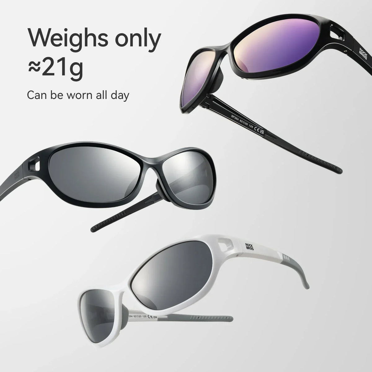 ROCKBROS Gafas de Sol Deportivas Polarizadas SP394 Ultralight & UV400