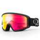 Gafas de esquí antivaho, doble lente, Quantature