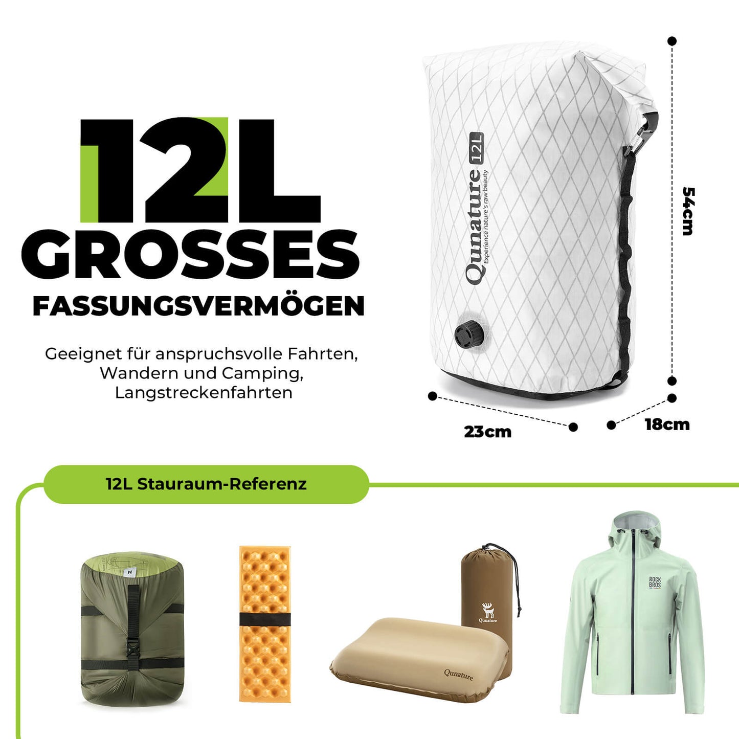 Bolsa de manillar 6L/12L Impermeable y ligera para bicicleta y actividades al aire libre Quantue