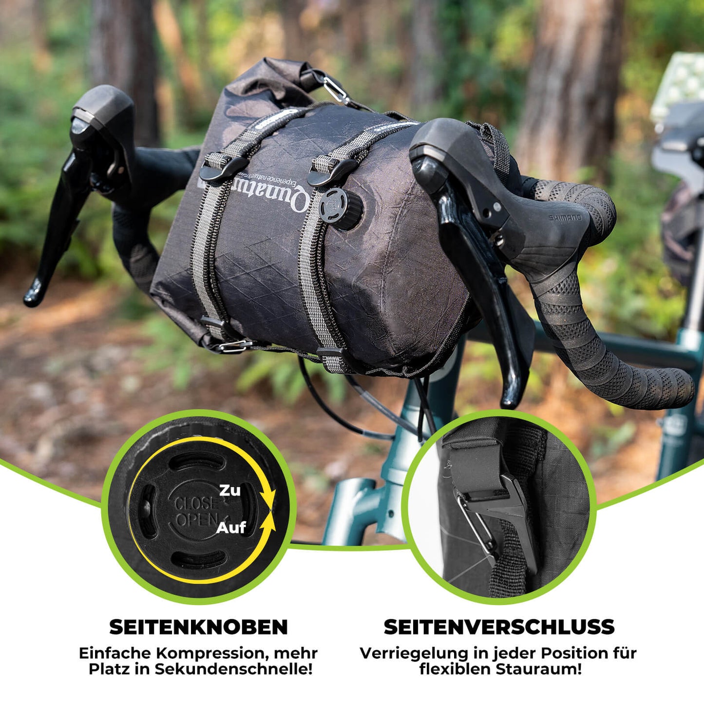 Bolsa de manillar 6L/12L Impermeable y ligera para bicicleta y actividades al aire libre Quantue