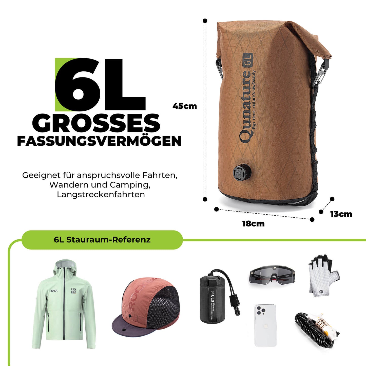 Bolsa de manillar 6L/12L Impermeable y ligera para bicicleta y actividades al aire libre Quantue