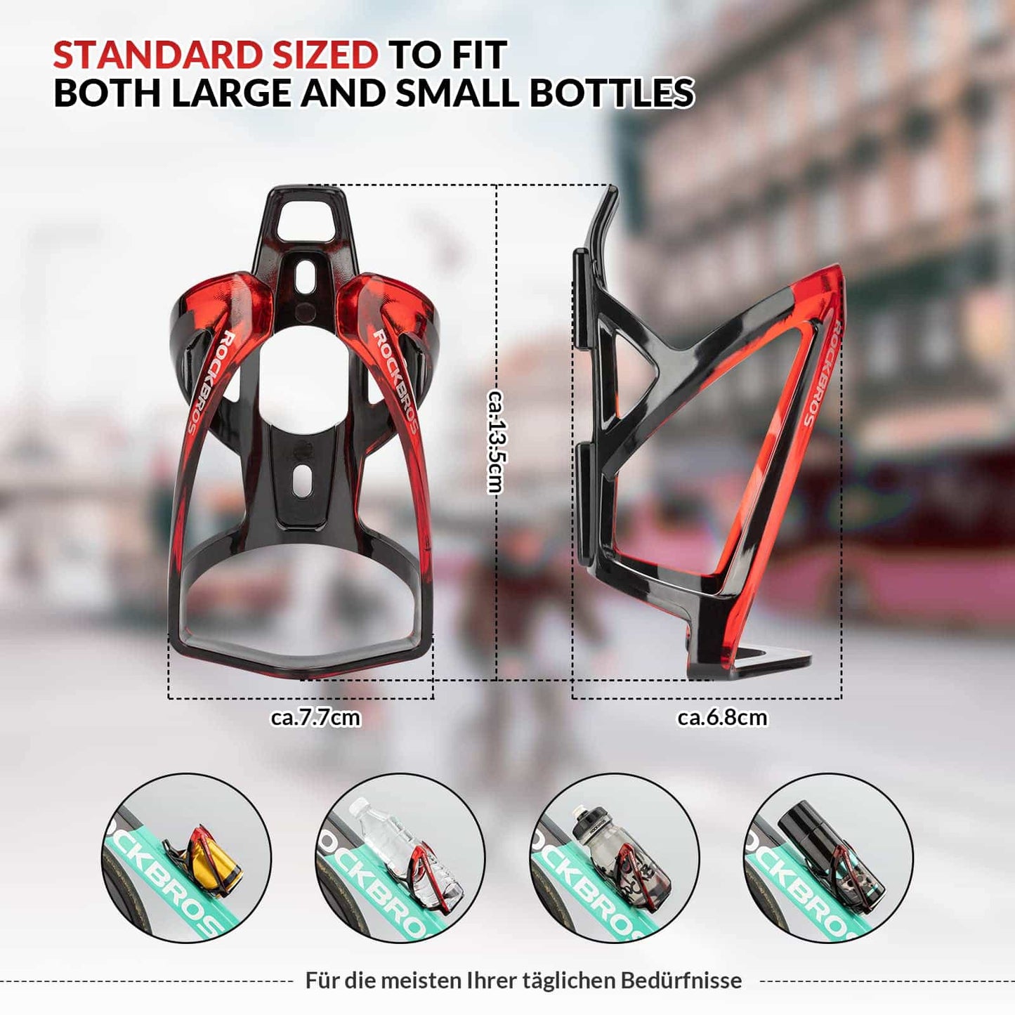 Portabidón ligero para bicicleta de PC de 35 g ROCKBROS