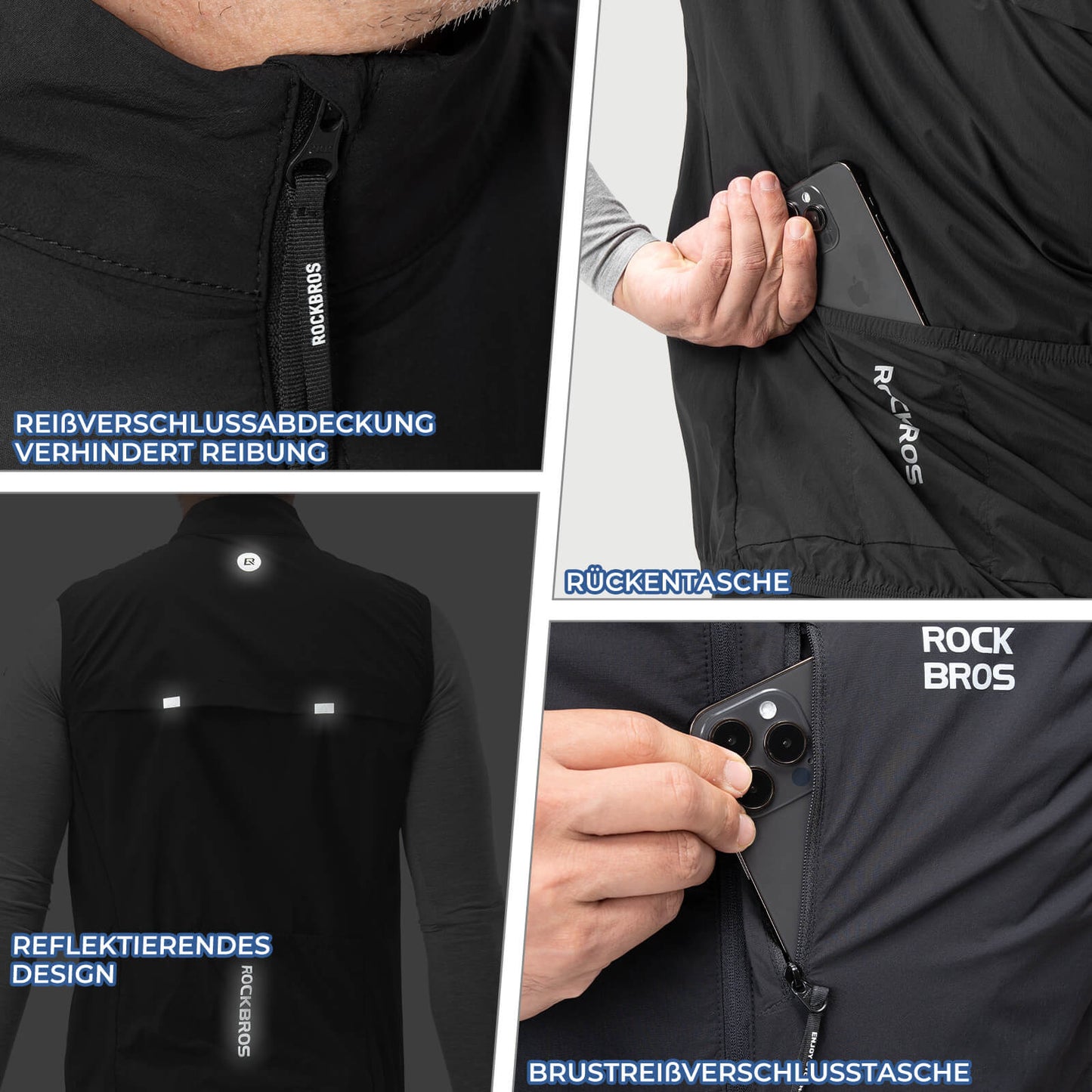 Chaleco de ciclismo sin mangas, chaqueta de ciclismo, plegable, transpirable, ROCKBROS