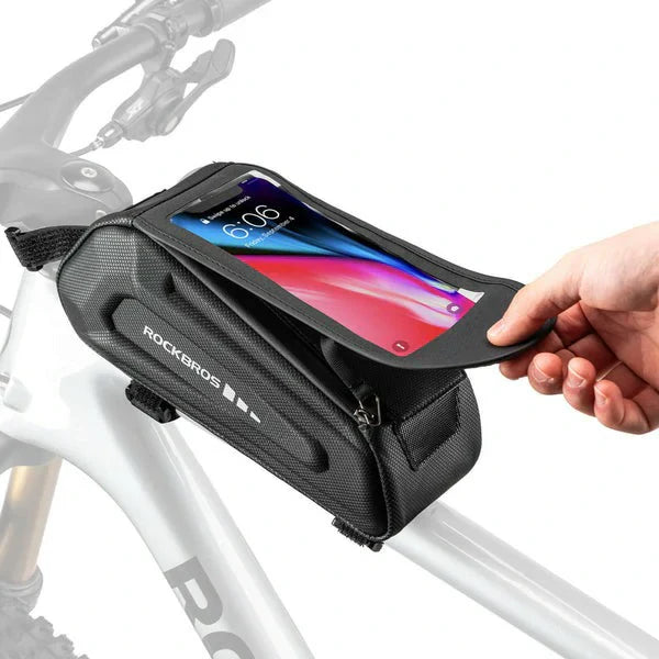 Bolsa de bicicleta impermeable, funda para teléfono móvil para smartphones con pantalla táctil de 6,8 pulgadas, ROCKBROS