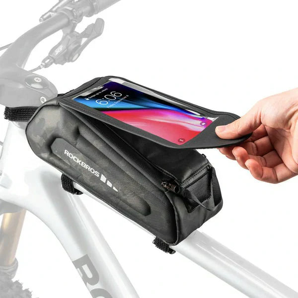 Bolsa de bicicleta impermeable, funda para teléfono móvil para smartphones con pantalla táctil de 6,8 pulgadas, ROCKBROS