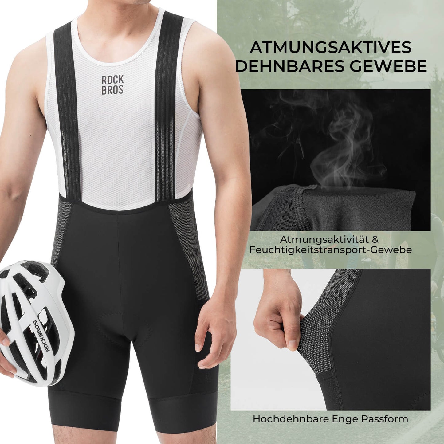 Culotte de ciclismo con tirantes, de alta resistencia y transpirable con 5 bolsillos, ROCKBROS