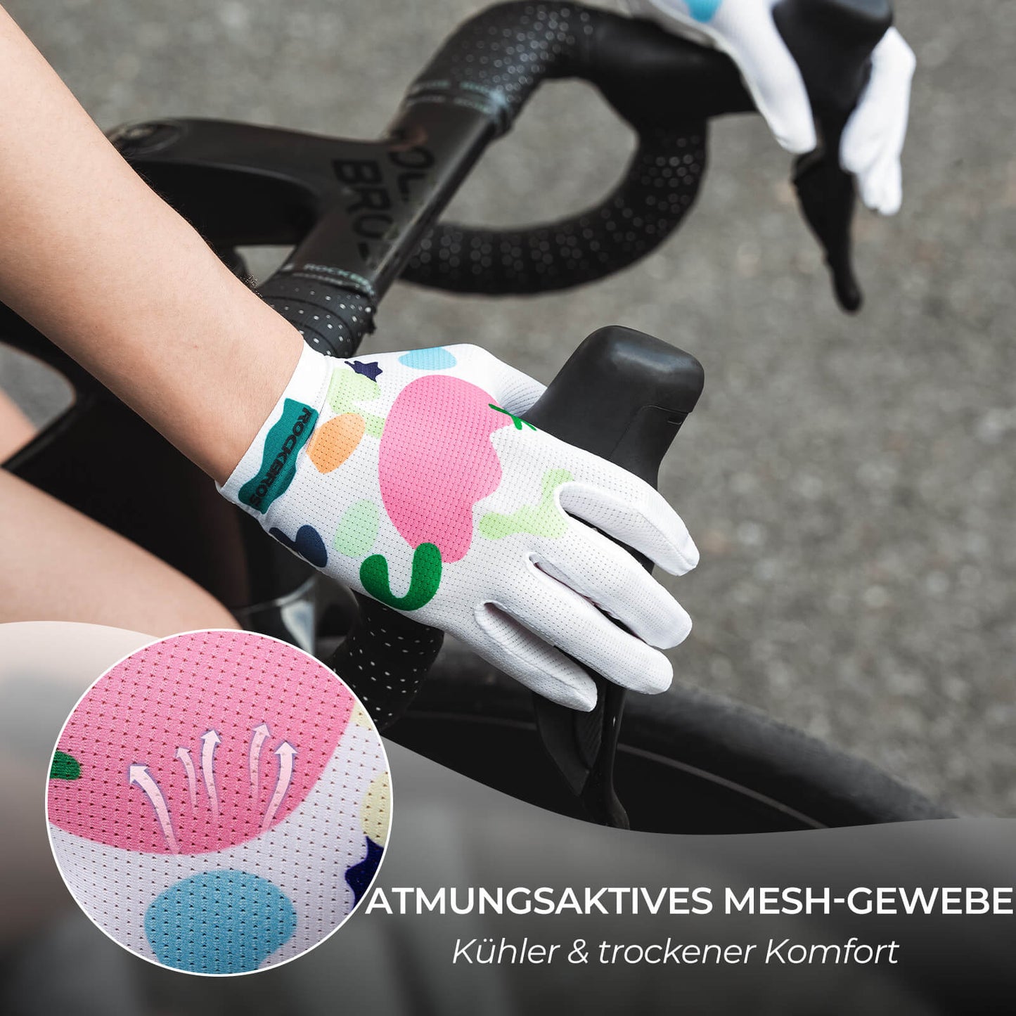 Guantes de ciclismo con acolchado SBR, transpirables, muy flexibles, ROCKBROS
