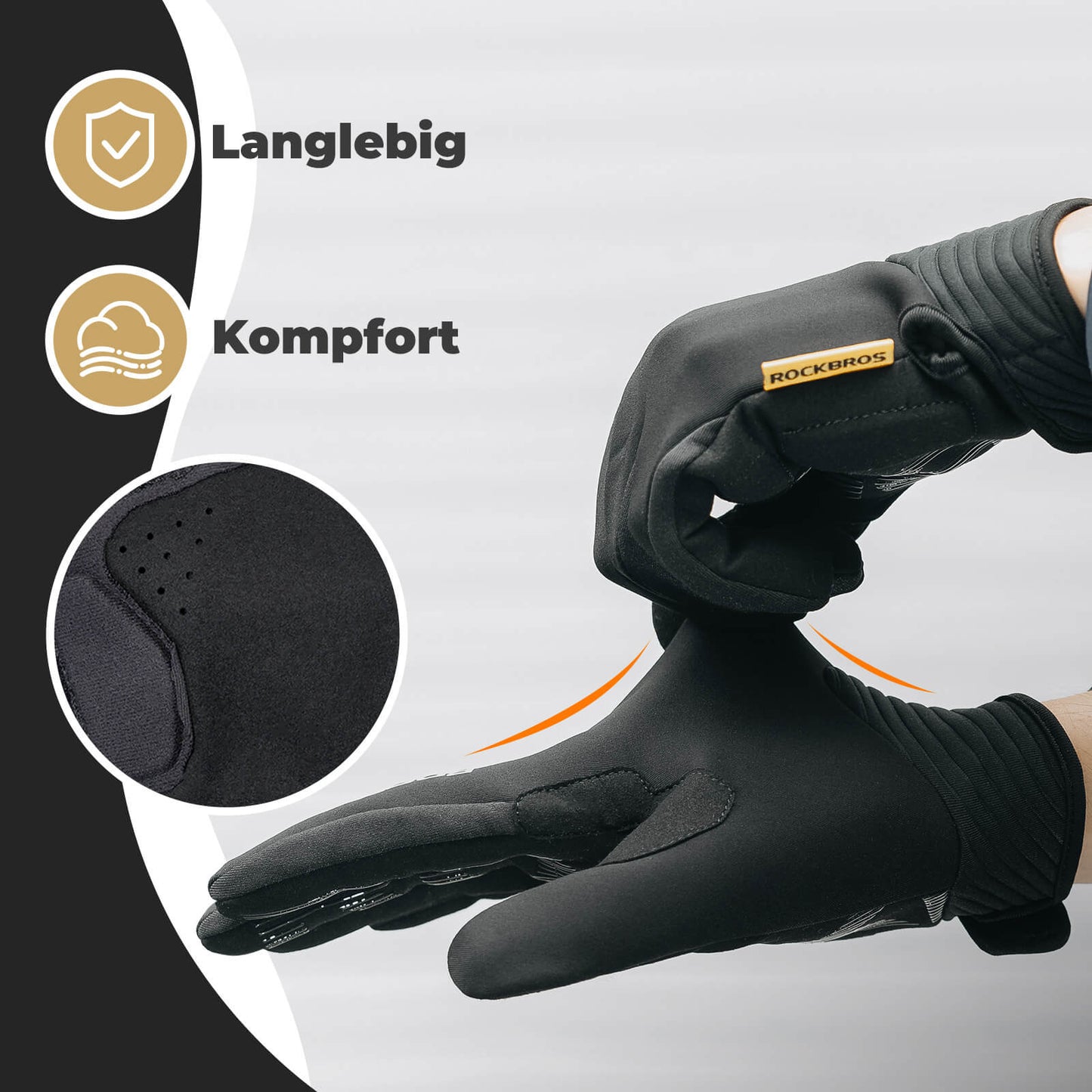 Guantes de ciclismo ROCKBROS compatibles con pantalla táctil con acolchado SBR