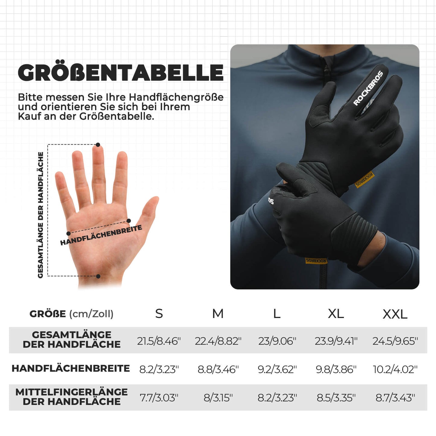 Guantes de ciclismo ROCKBROS compatibles con pantalla táctil con acolchado SBR