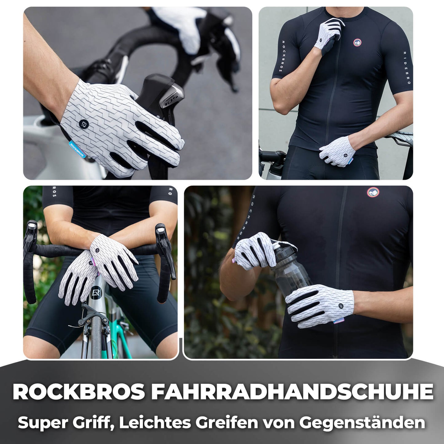 Guantes de ciclismo ROCKBROS con funcionalidad de pantalla táctil