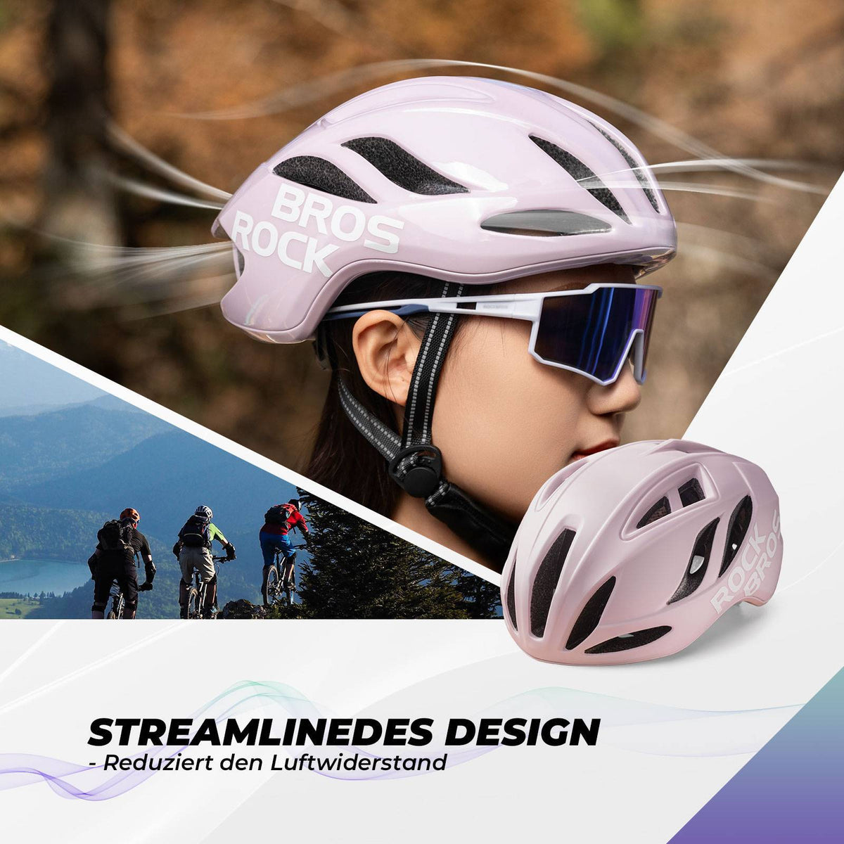 ROCKBROS Casco de bicicleta 58-62cm Ajustable Casco urbano Ventilación Unisex