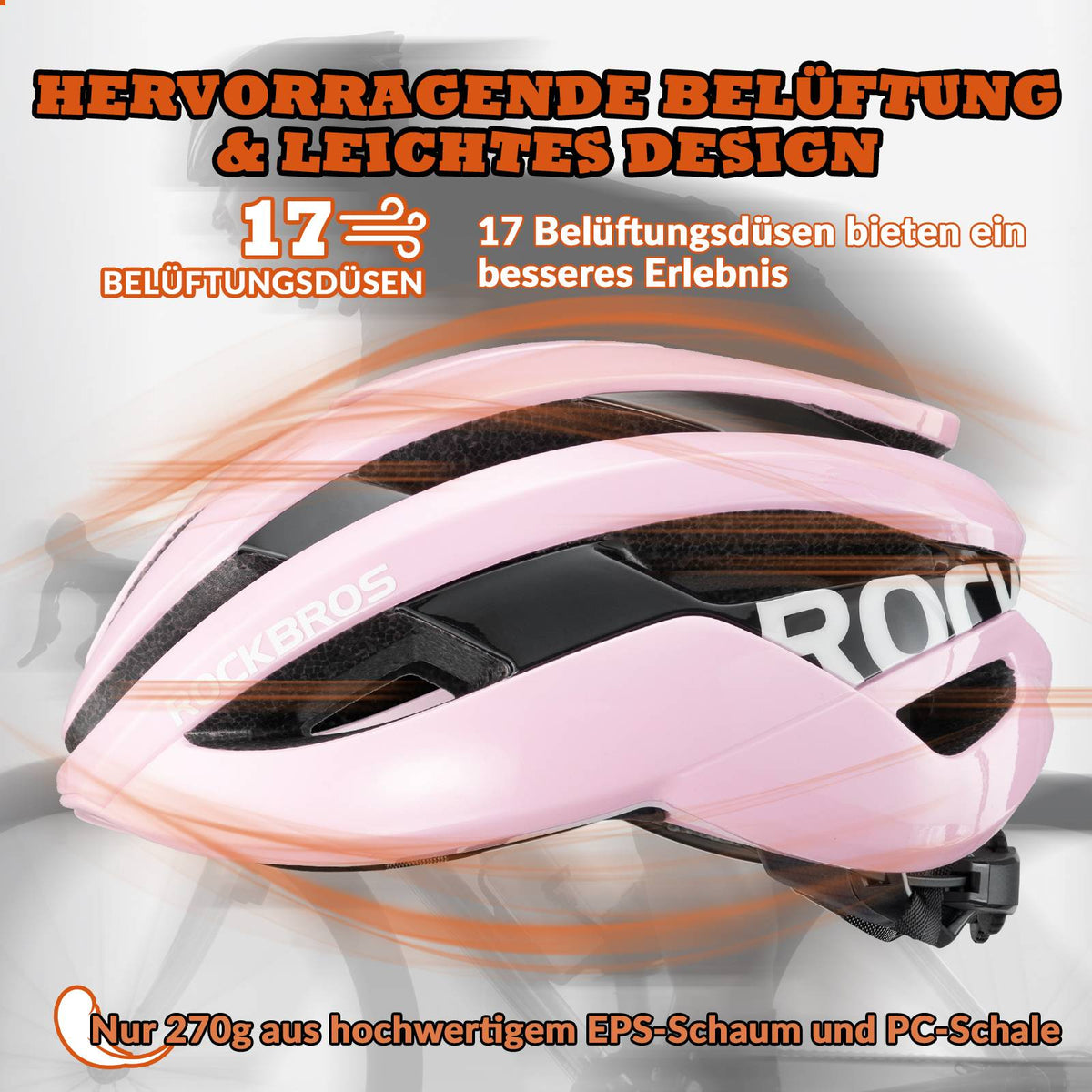 ROCKBROS Casco de bicicleta deportivo Mountainbike casco de protección transpirable 54-58cm