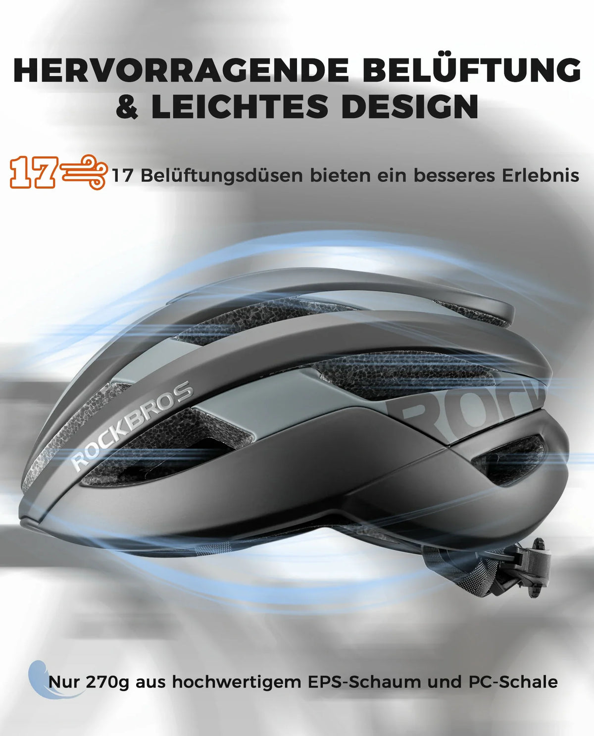 ROCKBROS Casco de bicicleta deportivo Mountainbike casco de protección transpirable 54-58cm