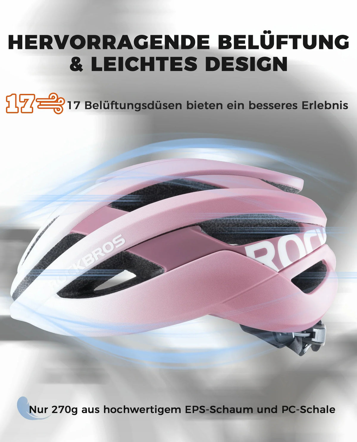 ROCKBROS Casco de bicicleta deportivo Mountainbike casco de protección transpirable 54-58cm