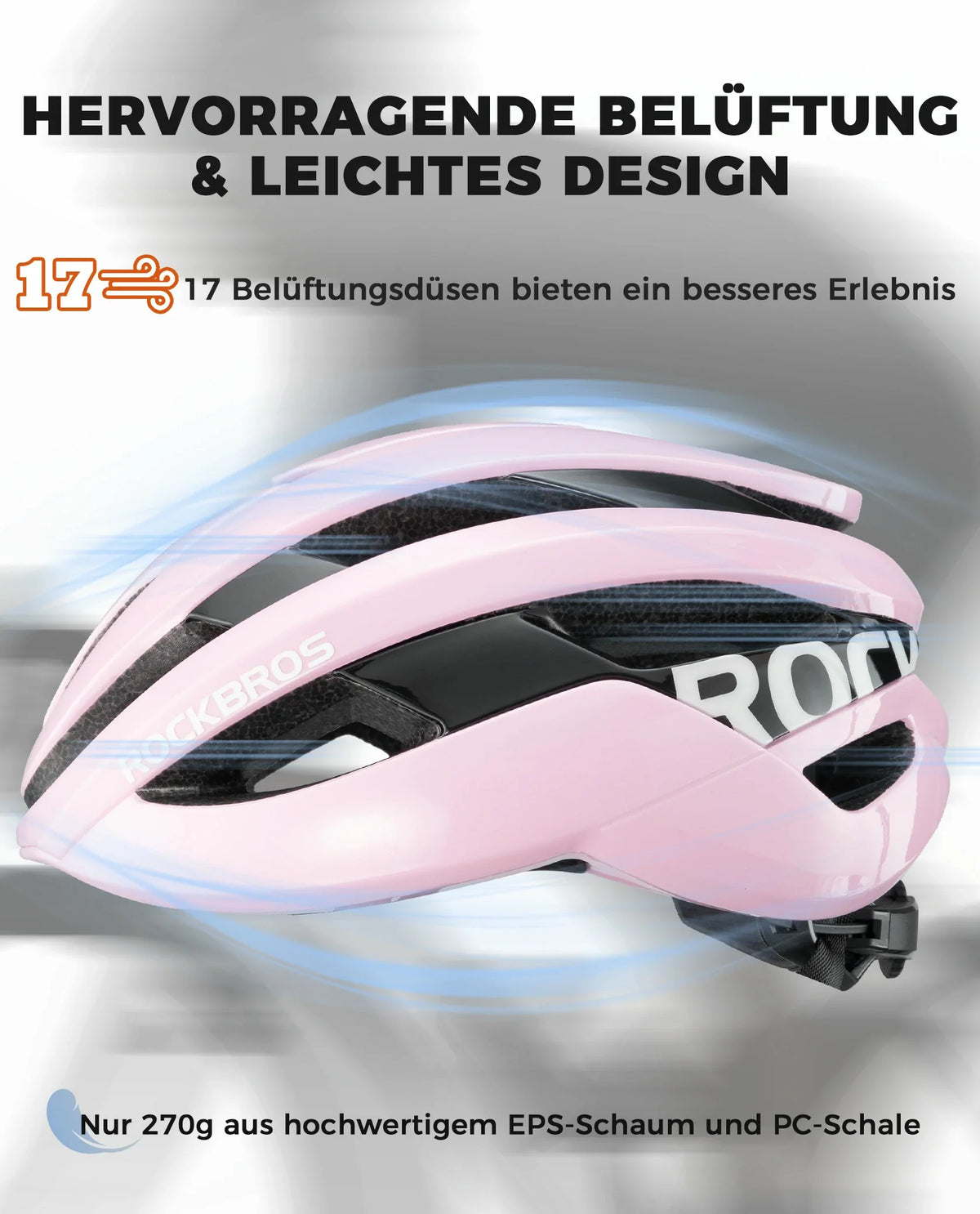 ROCKBROS Casco de bicicleta deportivo Mountainbike casco de protección transpirable 54-58cm