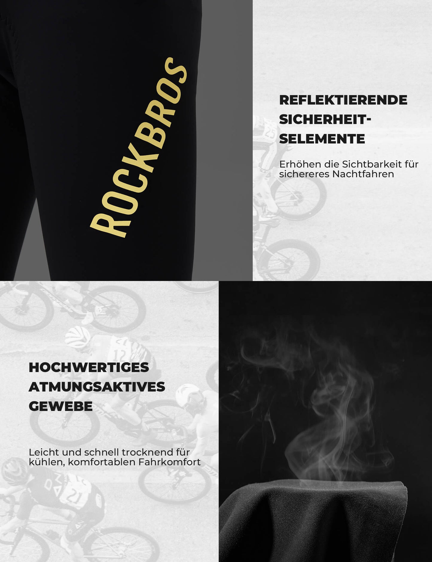 Pantalones de ciclismo, pantalones largos de ciclismo, acolchados, transpirables, para hombre, ROCKBROS