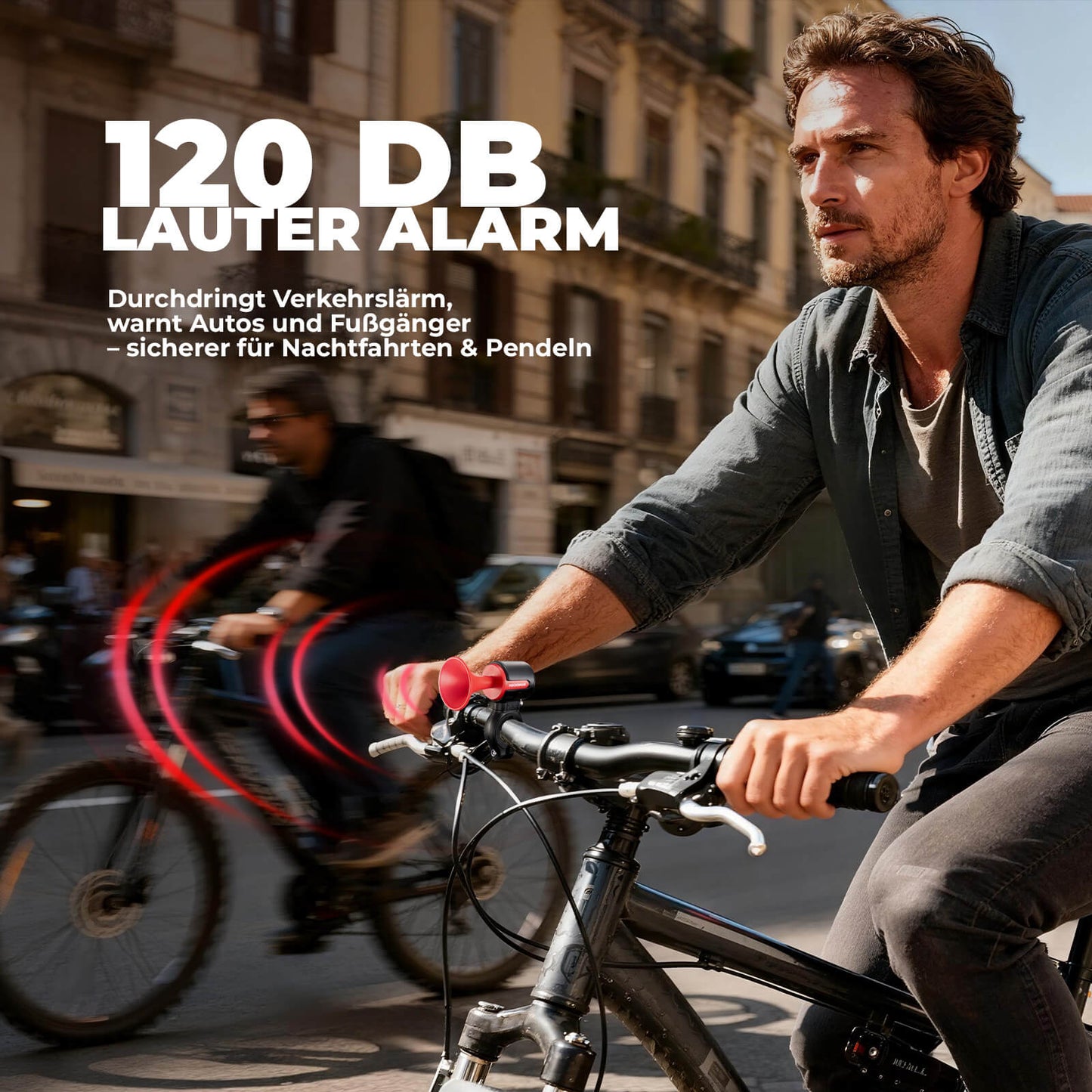 Timbre de bicicleta eléctrico, tono de 120 dB, resistente al agua IPX5, seguimiento de smartphone, ROCKBROS