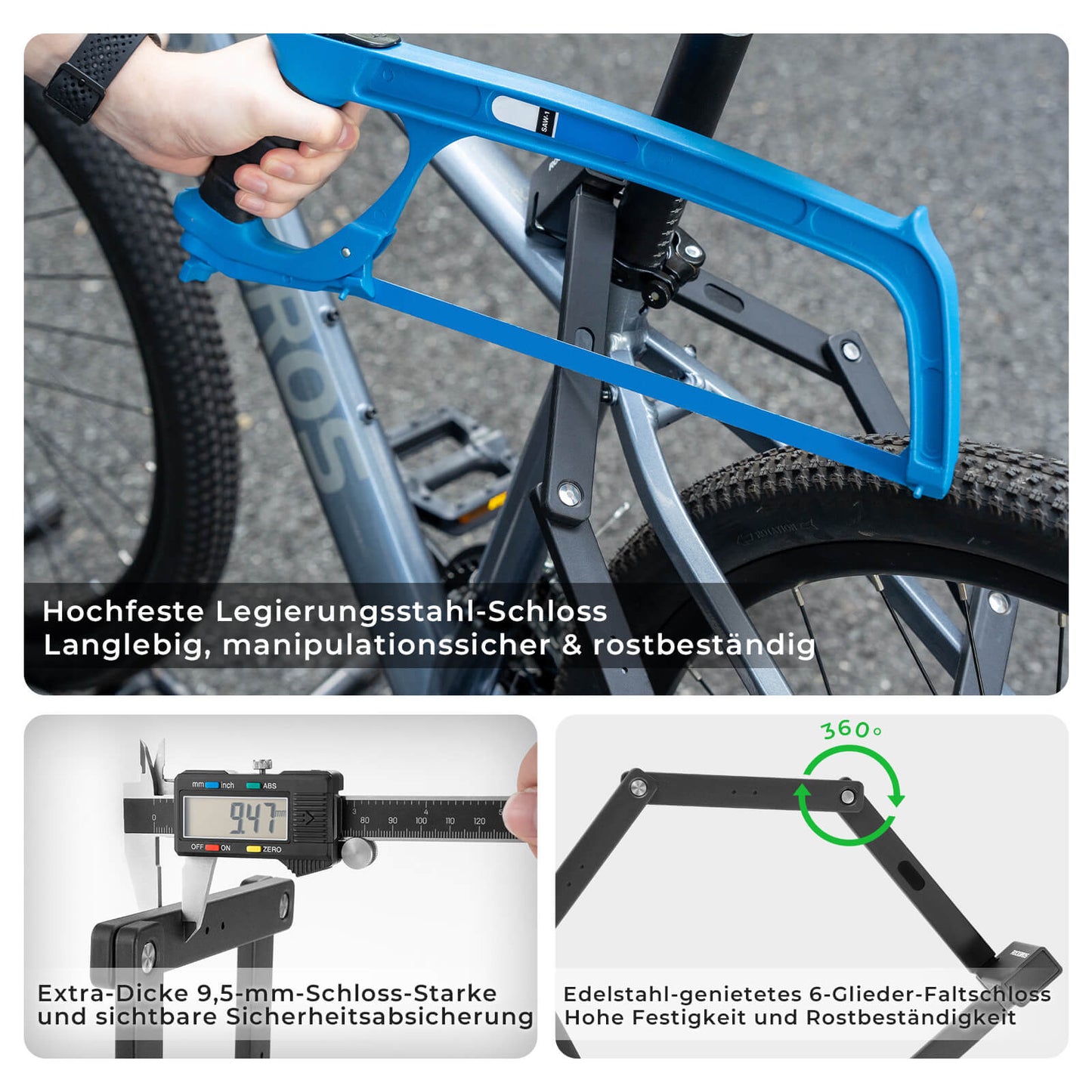 Candado de bicicleta plegable 104 cm Plegable ROCKBROS