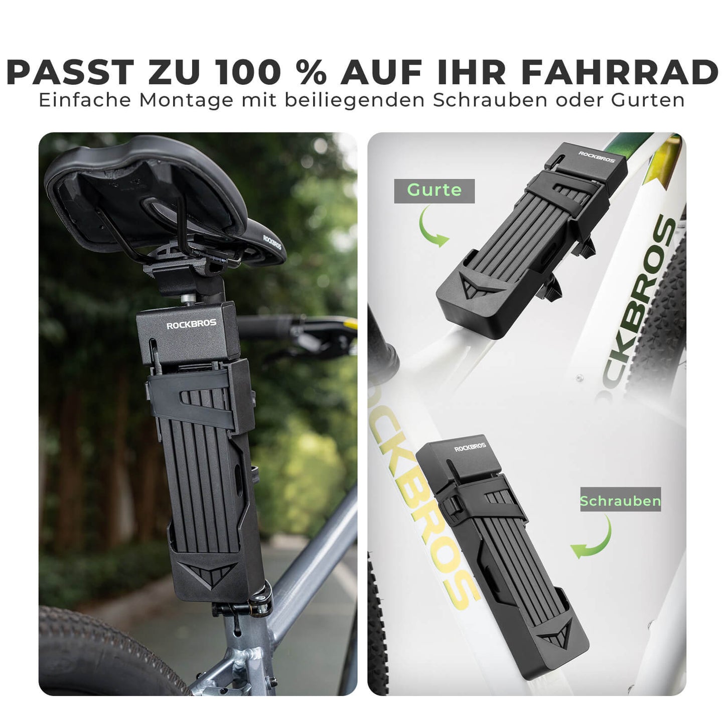 Candado de bicicleta plegable 104 cm Plegable ROCKBROS