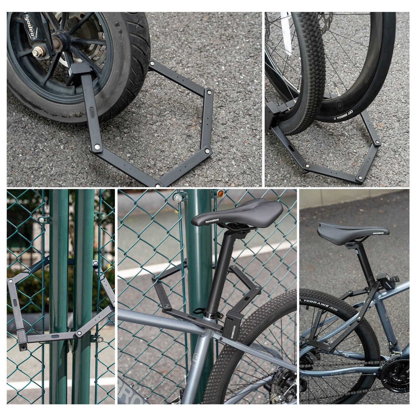 Candado de bicicleta plegable 104 cm Plegable ROCKBROS