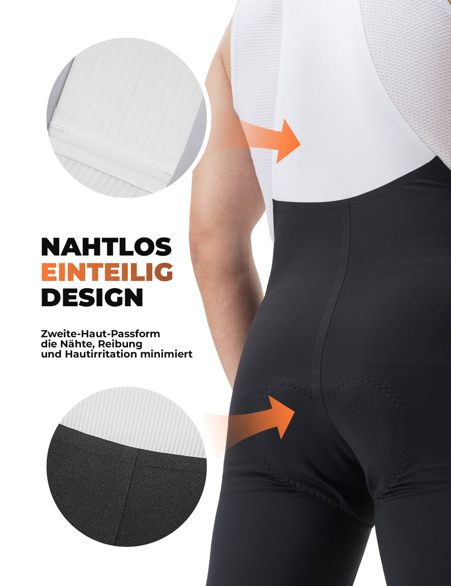 Culotte largo con tirantes de ciclismo acolchado para hombre ROCKBROS