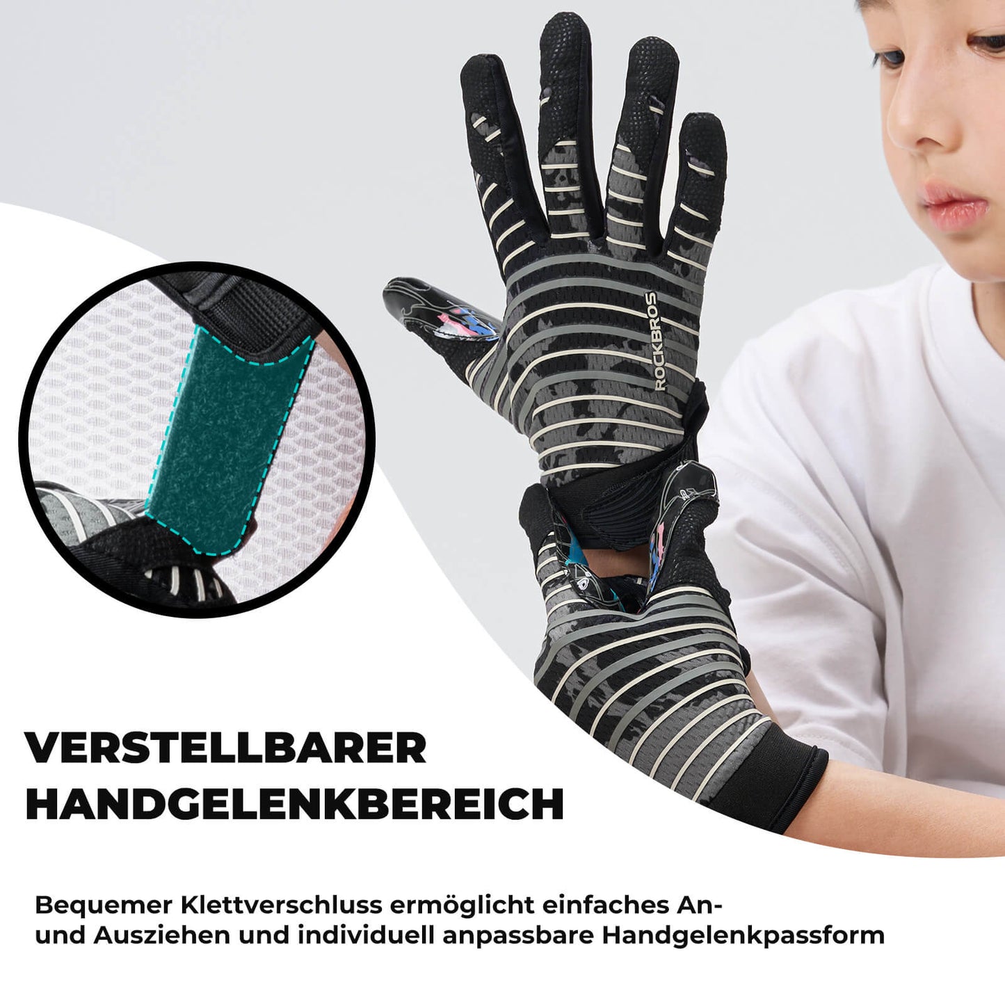 Guantes deportivos profesionales para niños, transpirables y elásticos, ROCKBROS