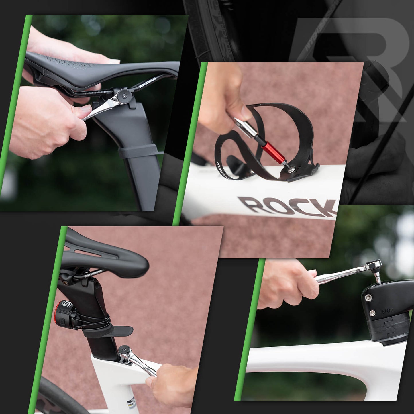 Juego de herramientas magnéticas para bicicleta con llave de trinquete ROCKBROS