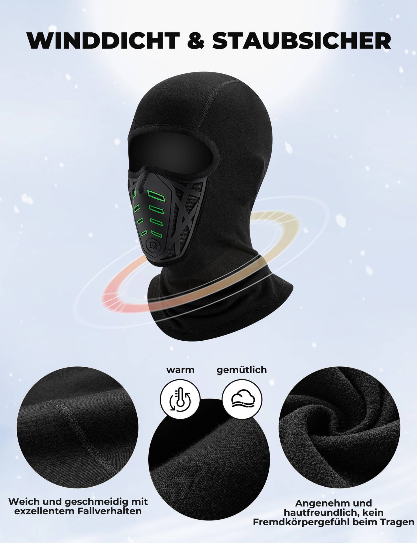 Capucha de lastre multifuncional, a prueba de viento y polvo, transpirable con protección para el cuello, ROCKBROS