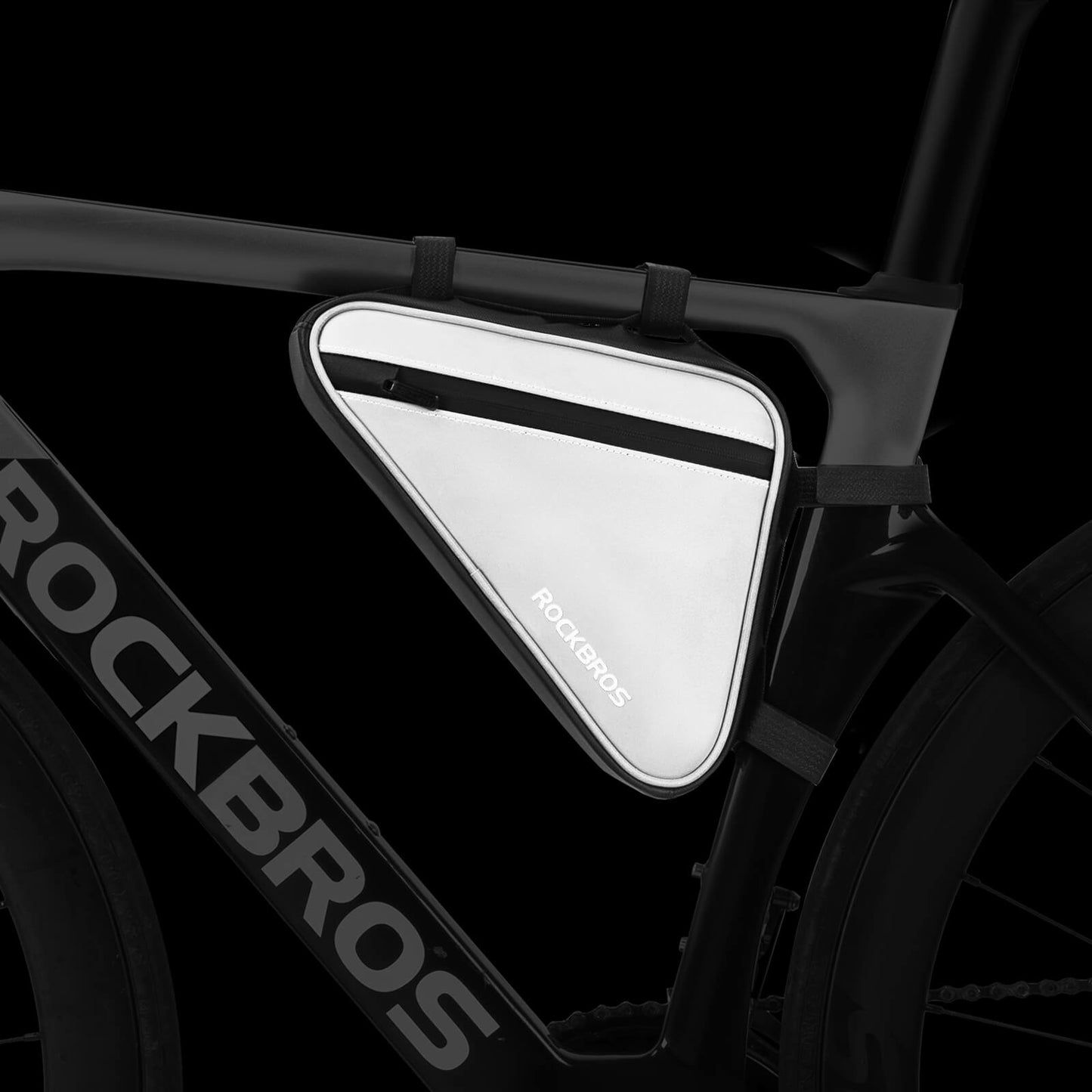 Bolsa de bicicleta, bolsa reflectante para cuadro, bolsa triangular, 0,9 L, ROCKBROS