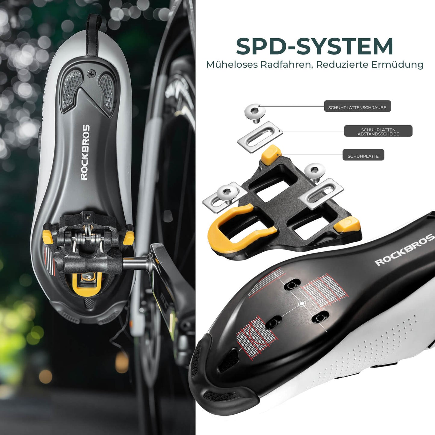 Pedales de bicicleta SPD con tensión ajustable ROCKBROS