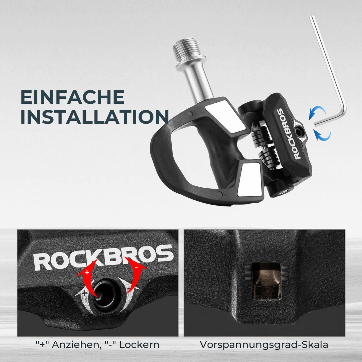 Pedales de bicicleta SPD con tensión ajustable ROCKBROS