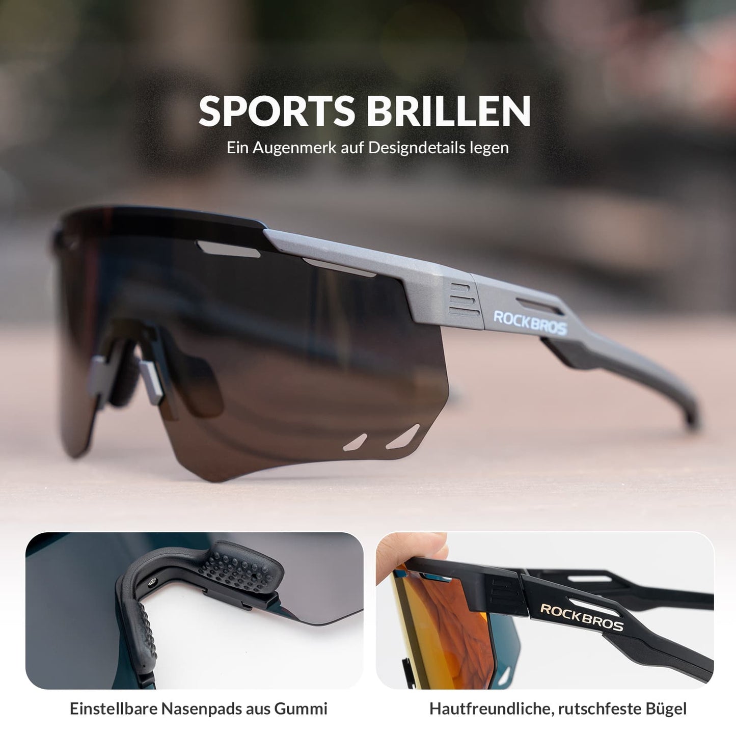Gafas de ciclismo ultraligeras, gafas de sol polarizadas con protección UV400, ROCKBROS