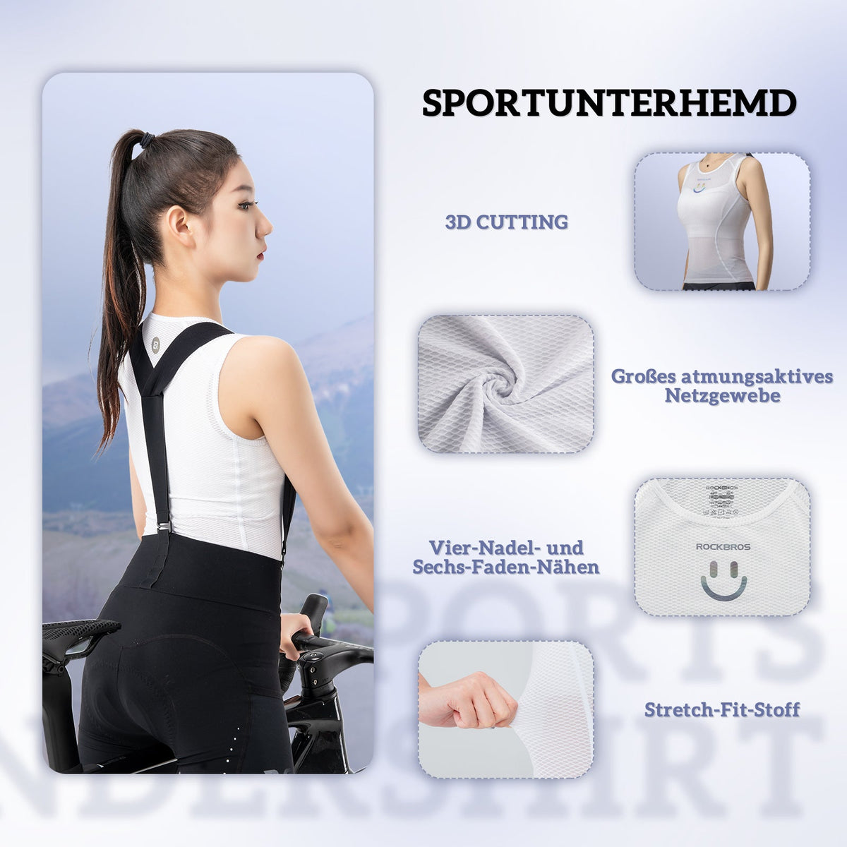 ROCKBROS Top Deportivo para Mujer Transpirable base camiseta interior para ciclismo