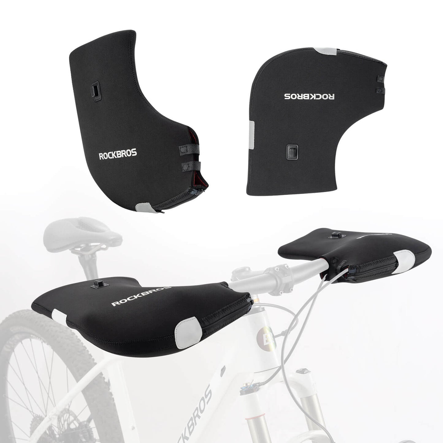 Puños para manillar de bicicleta calefactables y resistentes al agua - recargables ROCKBROS