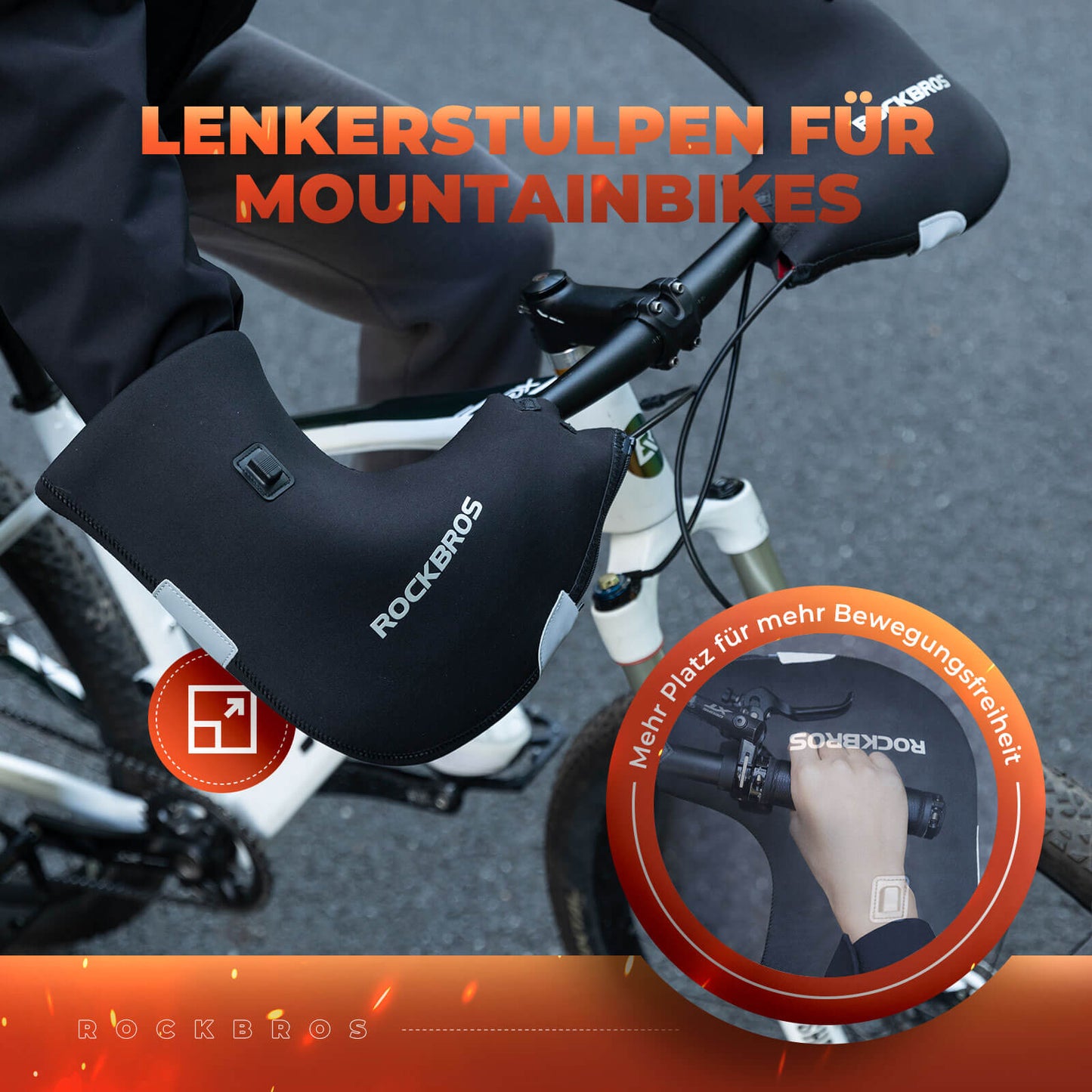 Puños para manillar de bicicleta calefactables y resistentes al agua - recargables ROCKBROS
