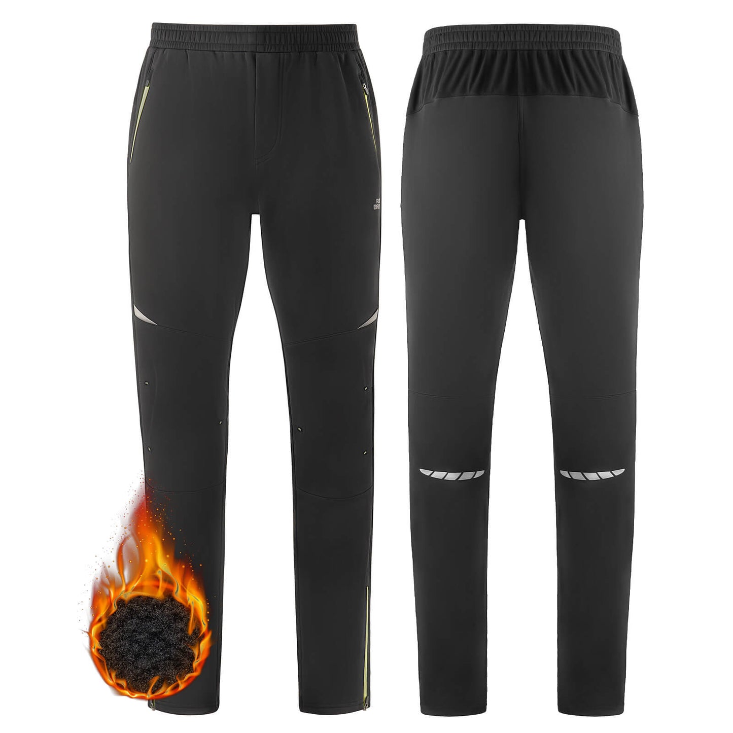 Pantalones de ciclismo para hombre, resistentes al viento y cálidos para deportes de invierno al aire libre, ROCKBROS