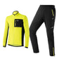 Conjunto de chaqueta y pantalón de ciclismo para hombre, color amarillo, resistente al viento y cálido, para deportes al aire libre, ROCKBROS