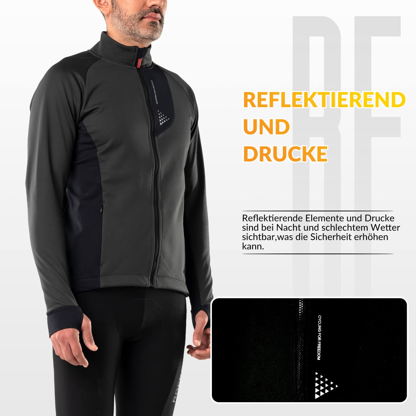Chaqueta de ciclismo de invierno para hombre, cortavientos, transpirable y con forro polar, ROCKBROS