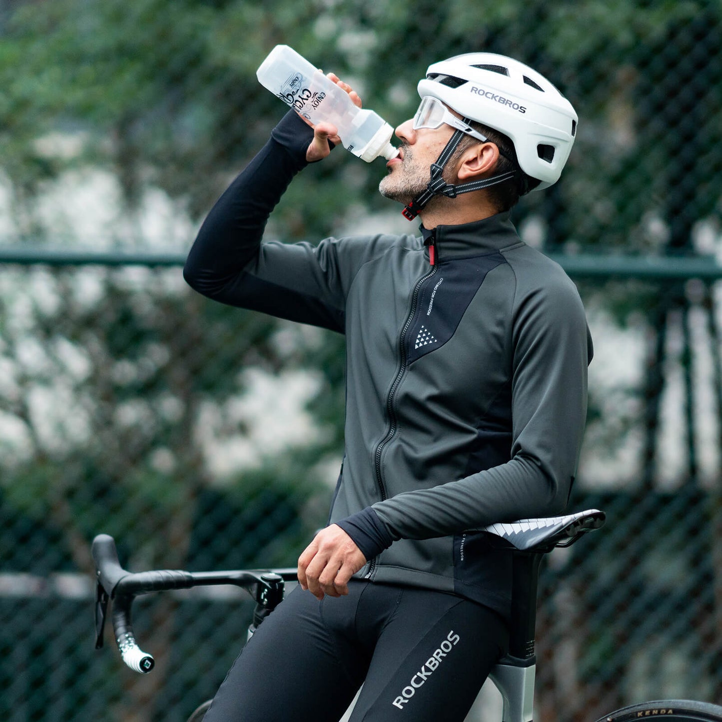 Chaqueta de ciclismo de invierno para hombre, cortavientos, transpirable y con forro polar, ROCKBROS