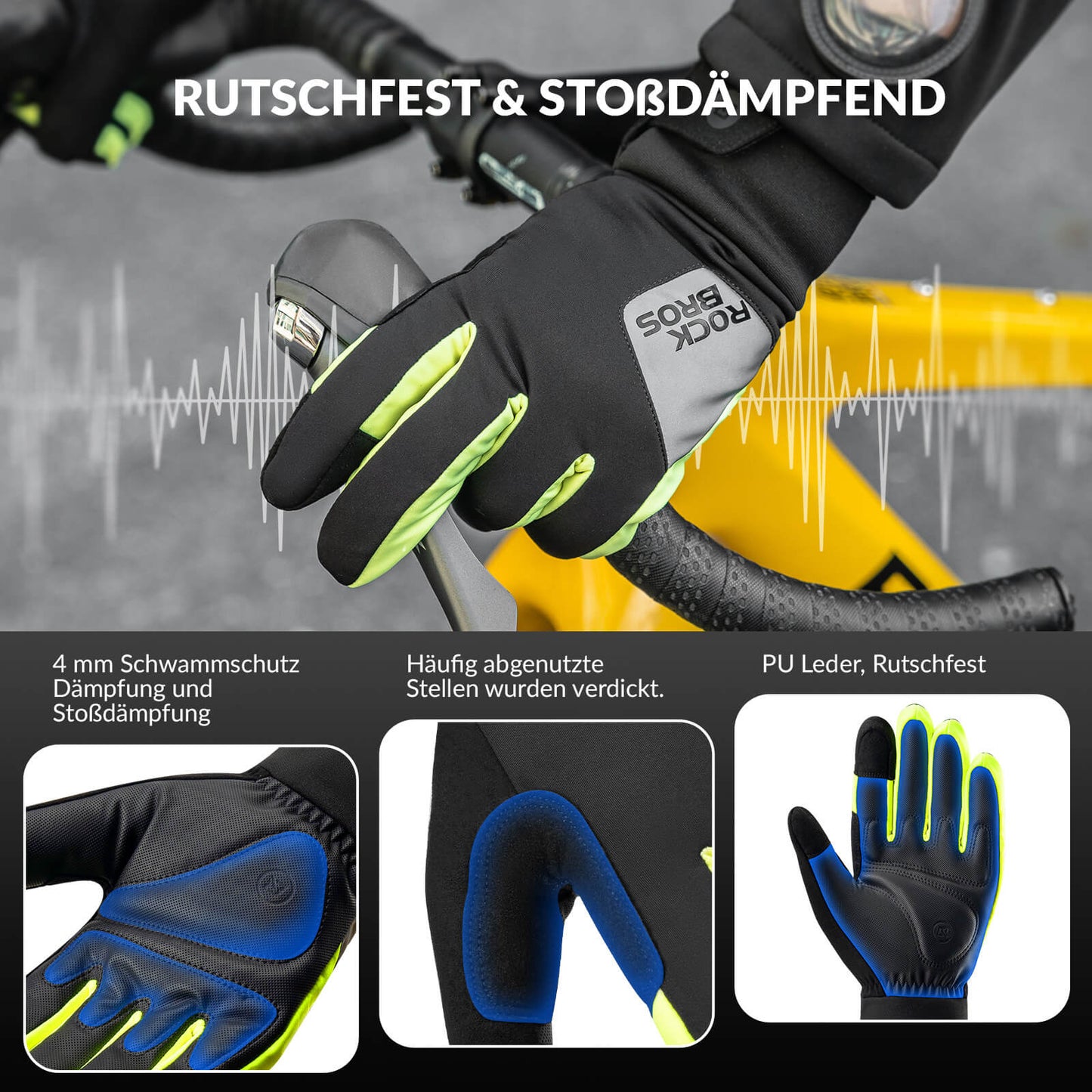 Guantes térmicos para exteriores para ciclismo y esquí, compatibles con pantallas táctiles, ROCKBROS