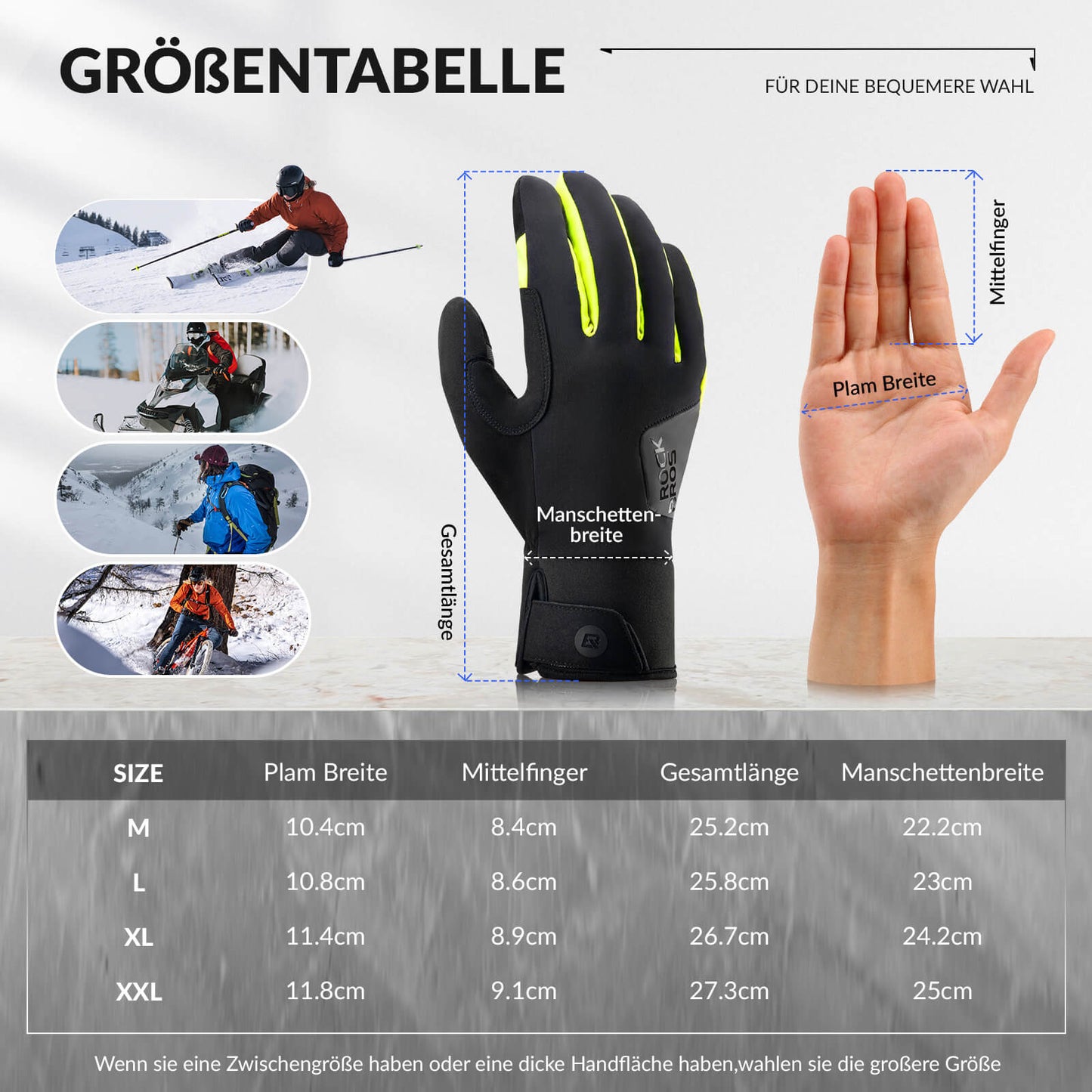 Guantes térmicos para exteriores para ciclismo y esquí, compatibles con pantallas táctiles, ROCKBROS