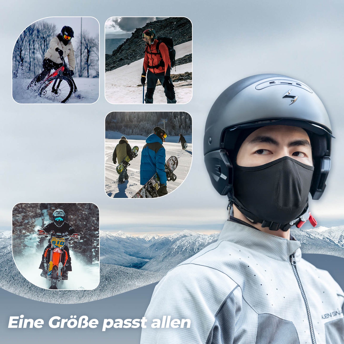 Pasamontañas de forro polar para debajo del casco para ciclismo y esquí ROCKBROS