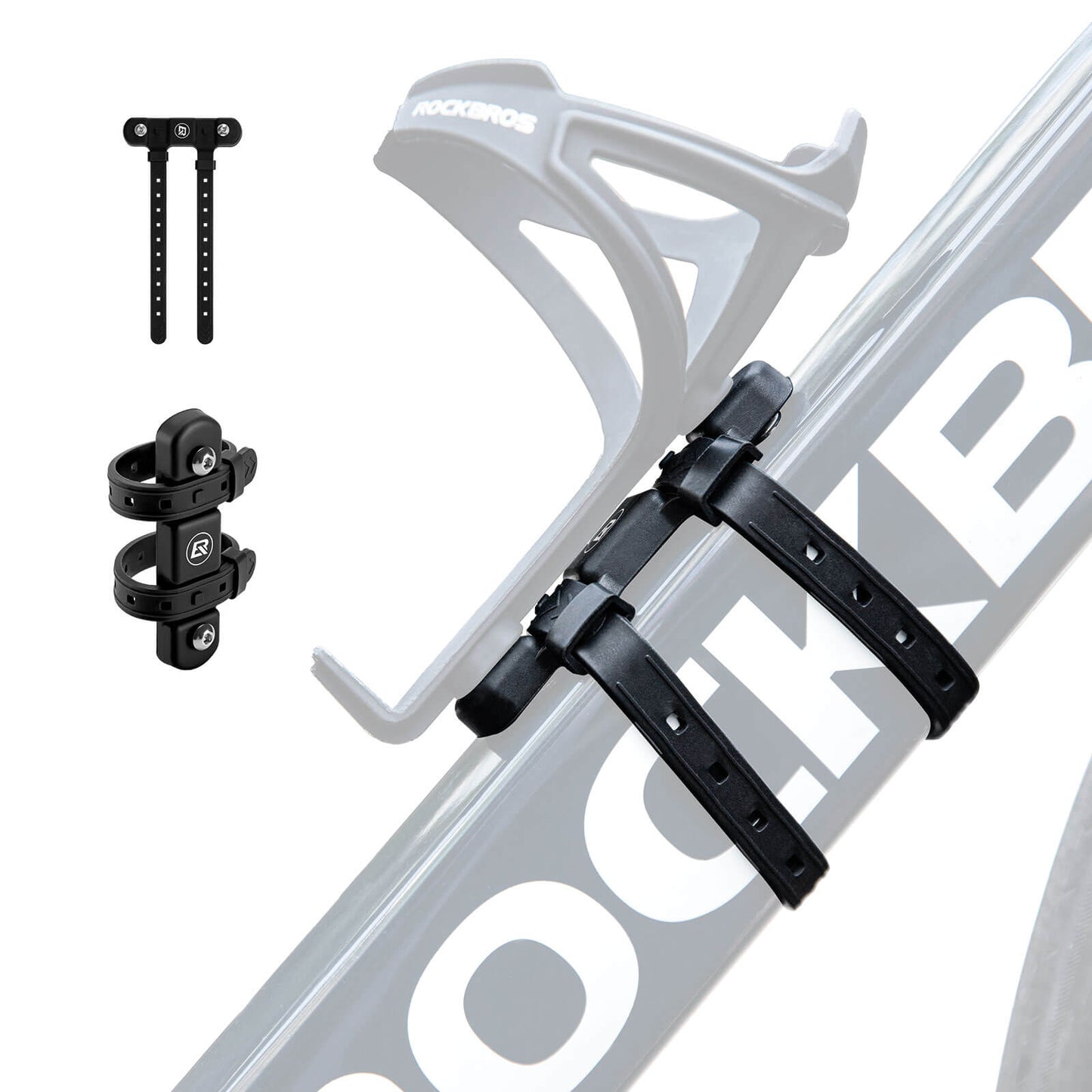 Portabidones universal para bicicletas. No requiere taladros. Base para conversión. ROCKBROS