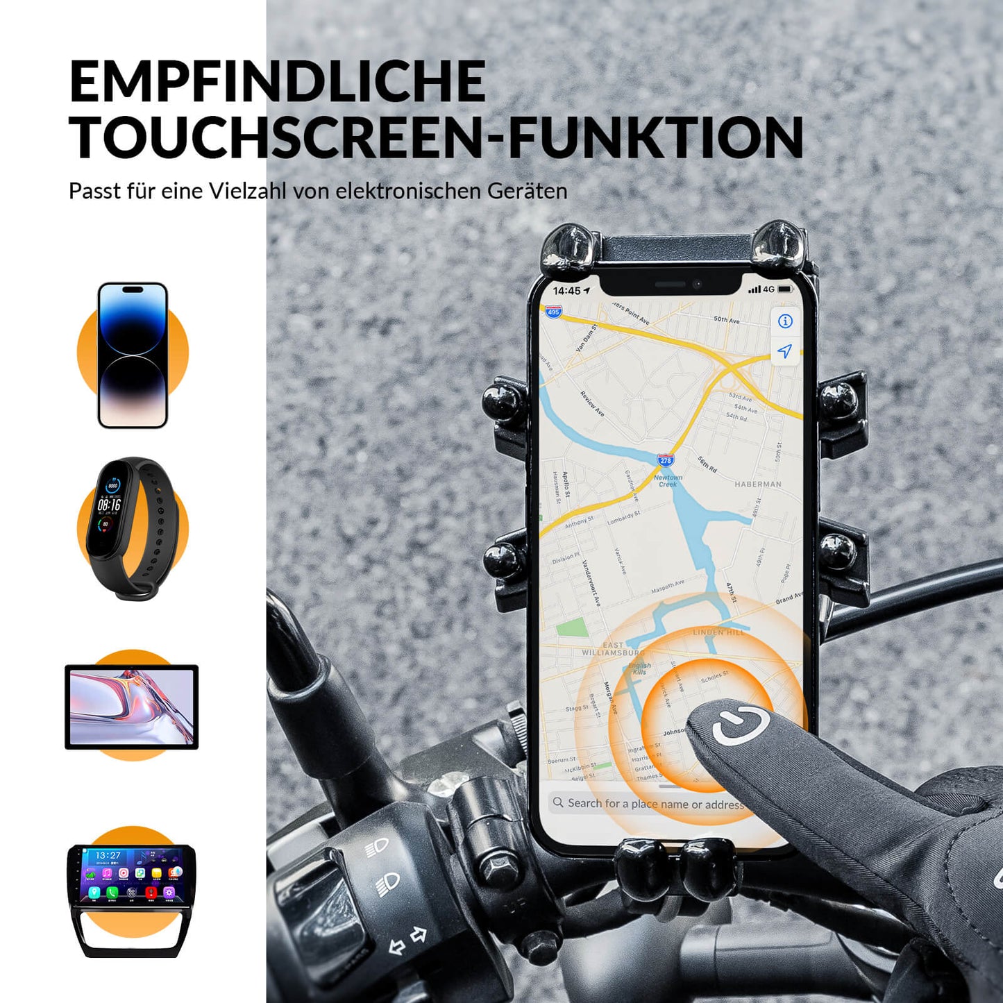 Guantes de ciclismo de invierno con acolchado de gel, compatibles con pantalla táctil, ROCKBROS