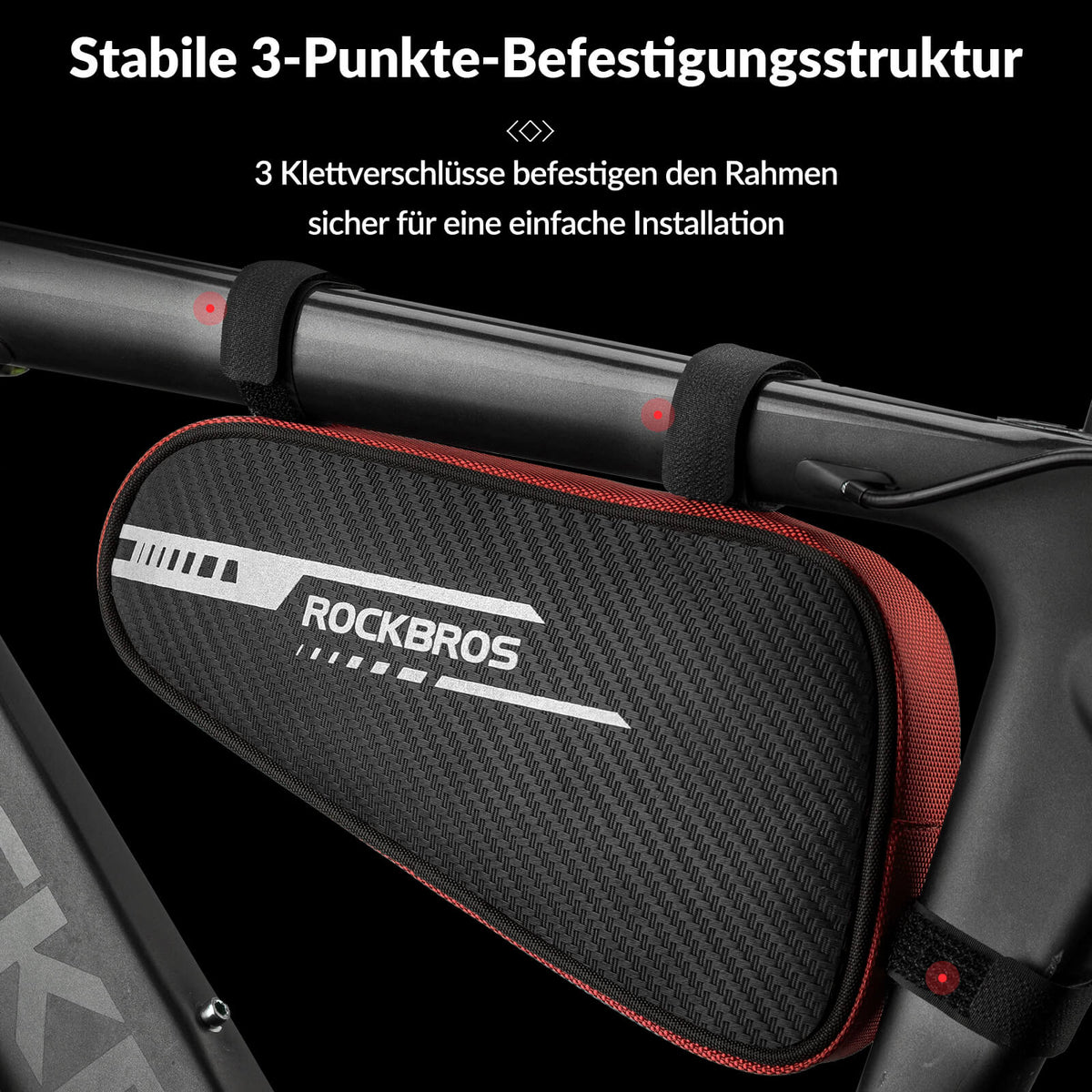 ROCKBROS Bolsa de cuadro impermeable bolsa triangular para MTB y bicicletas de carretera 1,2L