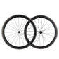 Juego de ruedas de carbono 700C de 50 mm con freno de llanta y eje pasante para bicicleta de carretera ROCKBROS