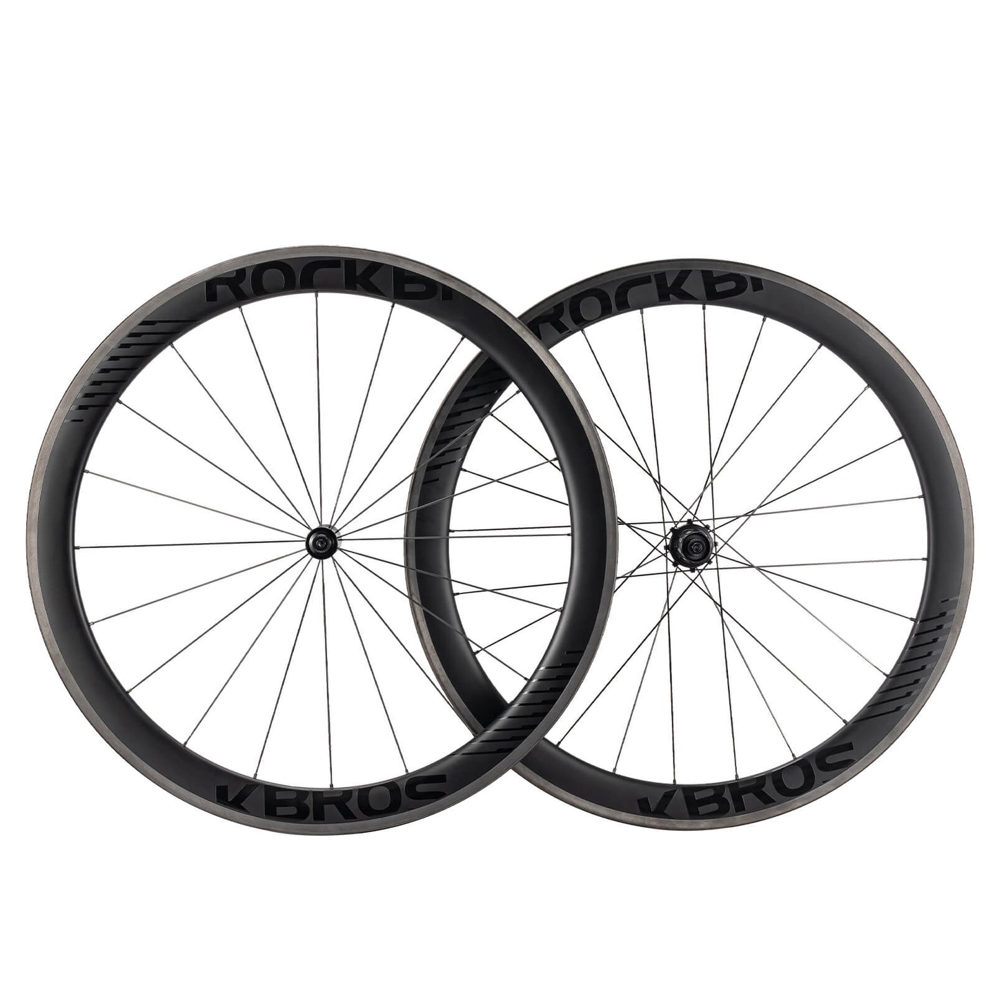 Juego de ruedas de carbono 700C de 50 mm con freno de llanta y eje pasante para bicicleta de carretera ROCKBROS